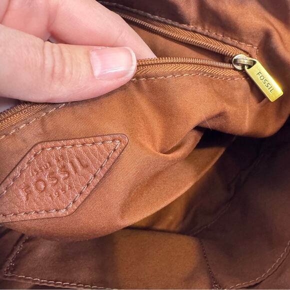 Fossil Black Brown Leather Hobo Shoulder Bag Handbag Purse Vintage Classic - Picture 9 of 11